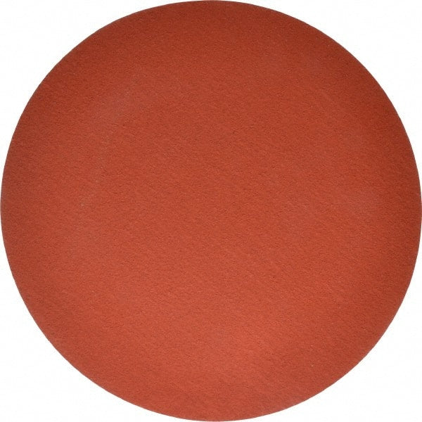 3M - 12" Diam, 50 Grit Ceramic Adhesive PSA Disc - Coarse Grade, Orange, YF Weighted Backing, Flexible, Use with Bench Top Motors - Exact Tooling