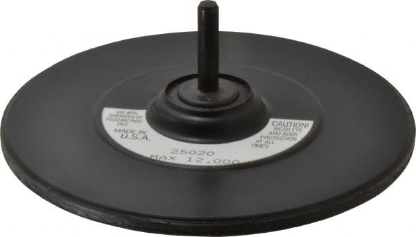 3M - 5" Diam Adhesive/PSA Disc Backing Pad - 1/4" Shank Diam, Medium Density, 6,000 RPM - Exact Tooling