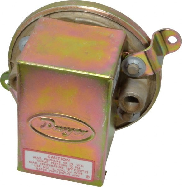 Dwyer - Low Differential Pressure Switch - 1/8 Inch Thread, 10 Maximum PSI, Low Differential Pressure Switches - Exact Tooling