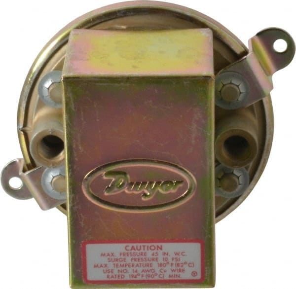 Dwyer - Low Differential Pressure Switch - 1/8 Inch Thread, 10 Maximum PSI, Low Differential Pressure Switches - Exact Tooling