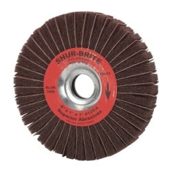 Superior Abrasives - 6" Diam, 120 Grit Aluminum Oxide Duplex Wheel - 1" Hole, 1" Wide, Coated, Fine Grade, 4,500 Max RPM - Exact Tooling