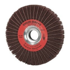 Superior Abrasives - 6" Diam, 120 Grit Aluminum Oxide Duplex Wheel - 1" Hole, 1" Wide, Coated, Fine Grade, 4,500 Max RPM - Exact Tooling