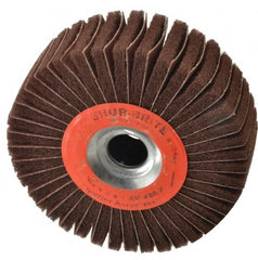 Superior Abrasives - 6" Diam, 80 Grit Aluminum Oxide Duplex Wheel - 1" Hole, 2" Wide, Coated, Medium Grade, 4,500 Max RPM - Exact Tooling