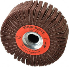 Superior Abrasives - 6" Diam, 180 Grit Aluminum Oxide Duplex Wheel - 1" Hole, 2" Wide, Coated, Very Fine Grade, 4,500 Max RPM - Exact Tooling