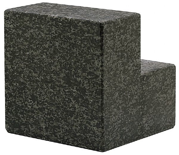 SPI - 9" Wide x 6" Deep x 6" High Granite Precision-Ground Angle Plate - Stepped Plate, Flat Surface, Open End, Single Plate - Exact Tooling