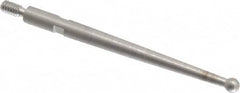 SPI - 0.078" Ball Diam, Steel, Ball Test Indicator Contact Point - 1-5/16" Contact Point Length, Use with Starrett Test Indicators - Exact Tooling