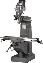 Bridgeport - 9" Table Width x 49" Table Length, Variable Speed Pulley Control, 3 Phase Knee Milling Machine - R8 Spindle Taper, 2 hp - Exact Tooling