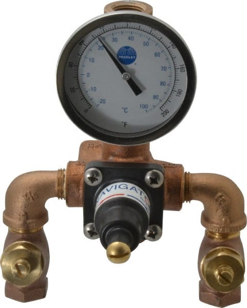 Bradley - Brass Water Mixing Valve & Unit - 7 GPM at 30 psi Flow Rate - Exact Tooling