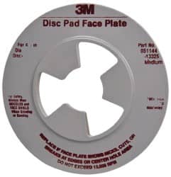 3M - 4-1/2" Max Diam, Abrasive Disc Face Plate - 5/8-11, 10,000 RPM - Exact Tooling