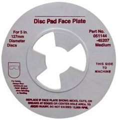 3M - 5" Max Diam, Abrasive Disc Face Plate - 5/8-11, 9,500 RPM - Exact Tooling