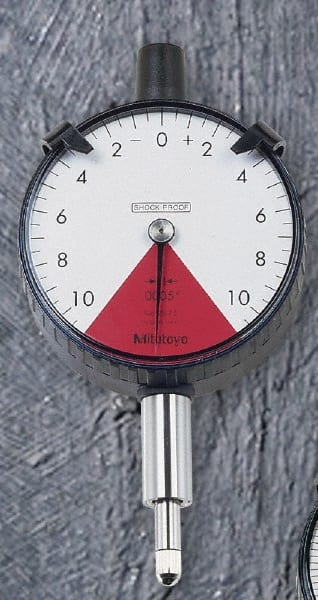 Mitutoyo - 1.6mm Range, 80-0-80 Dial Reading, 0.02mm Graduation Dial Drop Indicator - 2-1/8" Dial, 2mm Range per Revolution, 0.016mm Accuracy - Exact Tooling