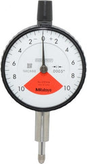 Mitutoyo - 0.02" Range, 10-0-10 Dial Reading, 0.0005" Graduation Dial Drop Indicator - 2-3/16" Dial, 0.028" Range per Revolution, 0.0005" Accuracy - Exact Tooling