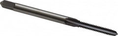 Kennametal - #4-40 UNC 2B/3B 3 Flute TiCN Finish High Speed Steel Straight Flute Standard Hand Tap - Plug, Right Hand Thread, 1-7/8" OAL, 9/16" Thread Length, H2 Limit, Oversize - Exact Tooling