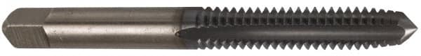 Cleveland - 5/16-18 UNC 2B 4 Flute TiCN Finish High Speed Steel Straight Flute Standard Hand Tap - Plug, Right Hand Thread, 0.69" Thread Length, H3 Limit, Oversize - Exact Tooling