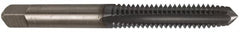 Cleveland - 5/16-18 UNC 2B 4 Flute TiCN Finish High Speed Steel Straight Flute Standard Hand Tap - Plug, Right Hand Thread, 0.69" Thread Length, H3 Limit, Oversize - Exact Tooling