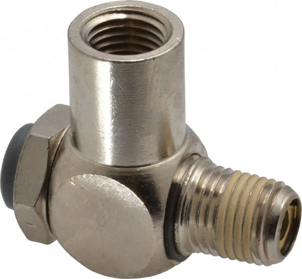 Norgren - 1/4" Female NPT x 1/4" Male NPT Tamper Resistant Flow Control Valve - 5 to 150 psi, Needle Valve & Brass Material - Exact Tooling
