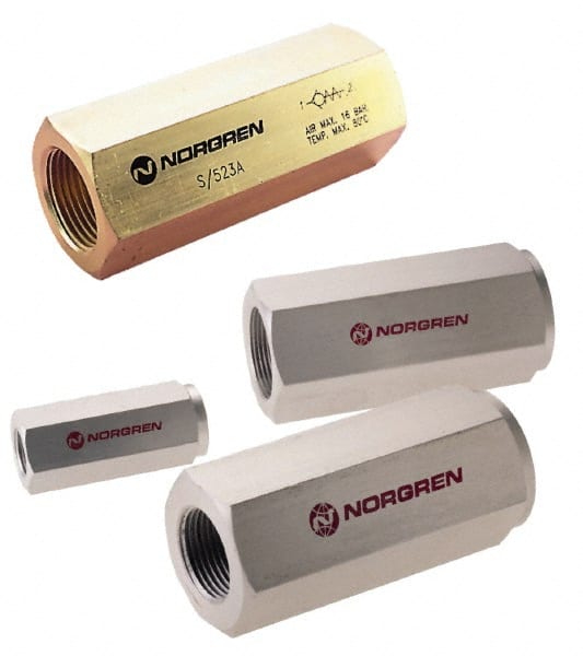 Norgren - 1-1/2" NPT High Flow Air Fuse - 0 to 232 psi, Shutoff Valve & Aluminum Material - Exact Tooling