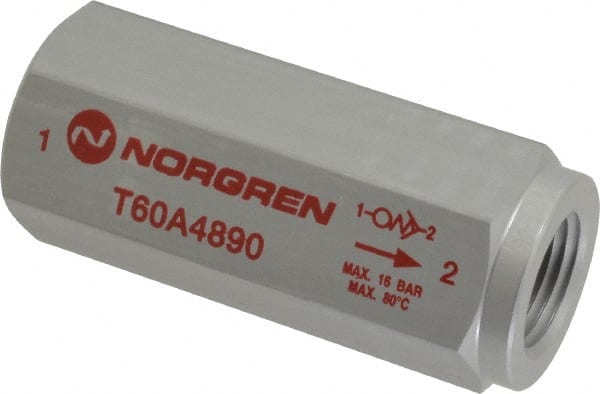 Norgren - 1/2" NPT Low Flow Air Fuse - 0 to 232 psi, Shutoff Valve & Aluminum Material - Exact Tooling