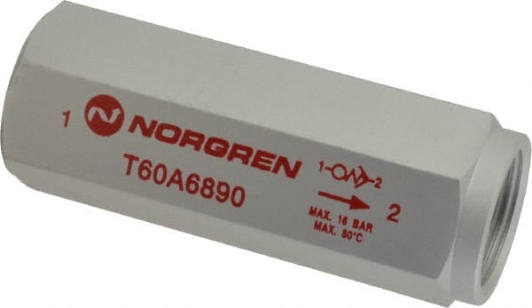 Norgren - 3/4" NPT Low Flow Air Fuse - 0 to 232 psi, Shutoff Valve & Aluminum Material - Exact Tooling