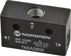Norgren - 1/4" NPT x 1/4" NPT Shuttle Valve - 10 to 145 psi & Zinc Body - Exact Tooling