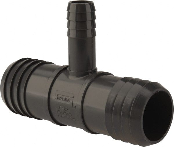 Value Collection - 1-1/4 x 1-1/4 x 1/2" Barb, Multiple Barbed Tube Reducing Tee - PVC, Male - Exact Tooling