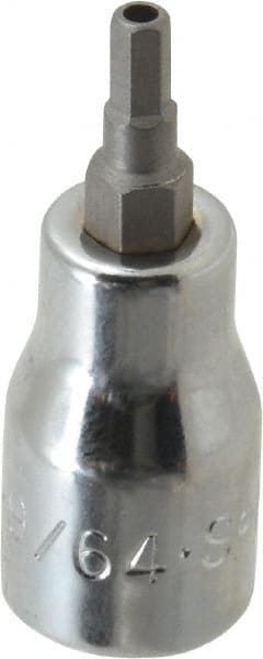 SK - 3/8" Drive, 9/64" Hex Bit Socket - 1-11/16" OAL, Tamper Resistant - Exact Tooling