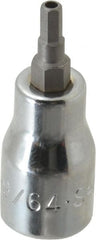SK - 3/8" Drive, 9/64" Hex Bit Socket - 1-11/16" OAL, Tamper Resistant - Exact Tooling