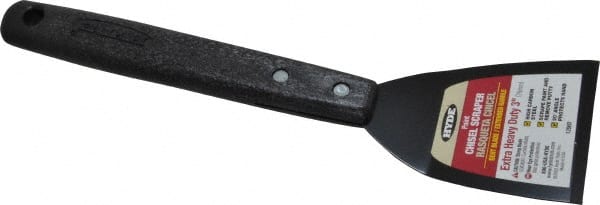 Hyde Tools - Stiff Carbon Steel Bent Chisel - 3" Blade Width x 4-1/2" Blade Length, 8" Long Polypropylene Handle - Exact Tooling