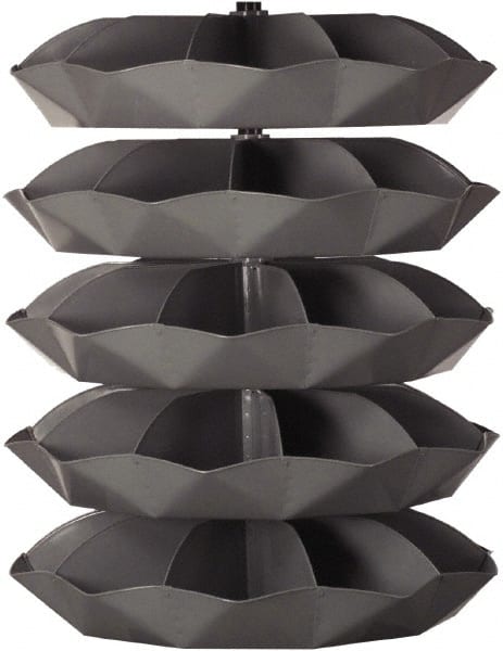 Durham - 2,500 Lb Capacity, 22" Deep x 57-1/2" High, Rotating Bin Rack - 1 Side, Gray Steel Bins - Exact Tooling