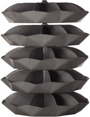 Durham - 2,500 Lb Capacity, 22" Deep x 57-1/2" High, Rotating Bin Rack - 1 Side, Gray Steel Bins - Exact Tooling