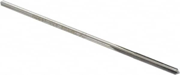 Interstate - 0.133" High Speed Steel 6 Flute Chucking Reamer - Straight Flute, 0.1275" Straight Shank - Exact Tooling