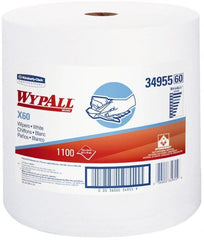 WypAll - X60 Dry Shop Towel/Industrial Wipes - Jumbo Roll, 13-3/8" x 12-5/8" Sheet Size, White - Exact Tooling