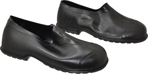 Dunlop Protective Footwear - Men's 12-13 Rain & Cold Resistant Overshoes - 4" High, Plain Toe, Nonslip & Cleated Sole, PVC Upper, Black - Exact Tooling