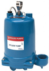 Goulds Pumps - 1/3 hp, 115 Amp Rating, 115 Volts, Capacitor Start Operation, Effluent Pump - 1 Phase, Cast Iron Housing - Exact Tooling