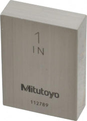 Mitutoyo - 1" Rectangular Steel Gage Block - Accuracy Grade 0, Includes Certificate of Inspection - Exact Tooling