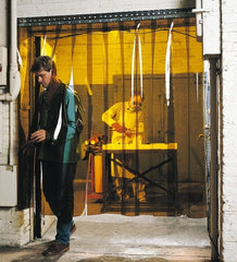 Steiner - 4 Ft. Wide x 8 Ft. High x 0.08 Inch Thick, Vinyl Welding Welding Curtain Kit - Amber with Universal Mounting Hardware - Exact Tooling