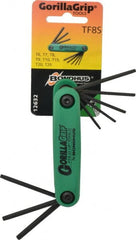 Bondhus - 8 Piece T6 to T25 Fold-Up Torx/Hex Combo Key Set - T6, T7, T8, T9, T10, T15, T20, T25 Torx Size - Exact Tooling