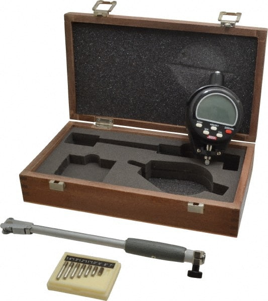 SPI - 0.7 to 1-1/2", 5" Deep, Electronic Bore Gage - Up to 0.00025" Accuracy, 0.001mm Resolution, Data Output, Includes Indicator - Exact Tooling