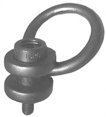 American Drill Bushing - 14,000 Lbs. Load Limit, Alloy Steel Side Pull Hoist Ring - Black Oxide Finish, 1-1/4-8 Inch Thread Size, 6 Inch Diameter Ring - Exact Tooling