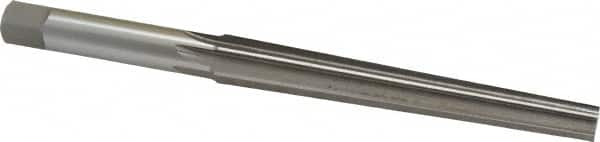 Interstate - 0.35" Small End, 0.45" Large End, 7/16" Shank, 3-11/16" Flute, Brown and Sharpe Taper Reamer #4 - Exact Tooling