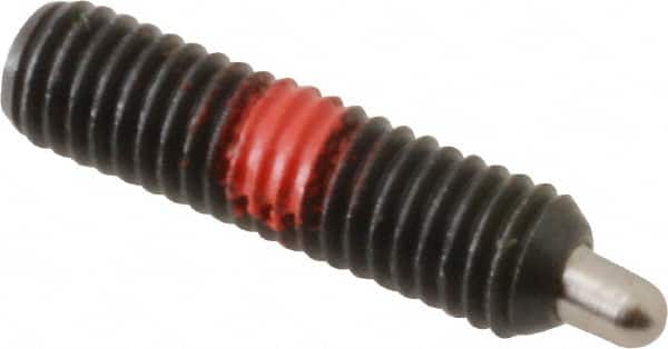 Gibraltar - M5 x 0.8, 19mm Thread Length, 3mm Plunger Projection, Steel Threaded Spring Plunger - 2.36mm Max Plunger Diam, 19mm Plunger Length, 1.3 Lb Init End Force, 2.7 Lb Final End Force, 2.5mm Hex - Exact Tooling