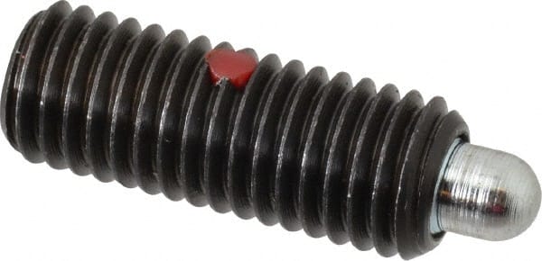 Gibraltar - M12 x 1.75, 32mm Thread Length, 6mm Plunger Projection, Steel Threaded Spring Plunger - 6.3mm Max Plunger Diam, 32mm Plunger Length, 2.7 Lb Init End Force, 9.24 Lb Final End Force, 6mm Hex - Exact Tooling