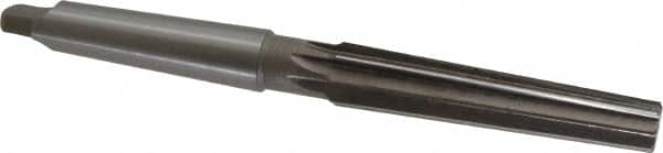 Interstate - 0.5696" Small End, 0.7441" Large End, 5/8" Tapered Shank, 3-1/2" Flute, 2MT Morse Taper Reamer - Exact Tooling