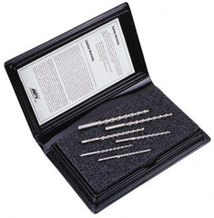 Alvord Polk - #0 to #5 Pin, 0.1287 to 0.2409" Diam, 0.1287 to 0.2409" Small End, Straight Shank, Taper Pin Reamer Set - Exact Tooling