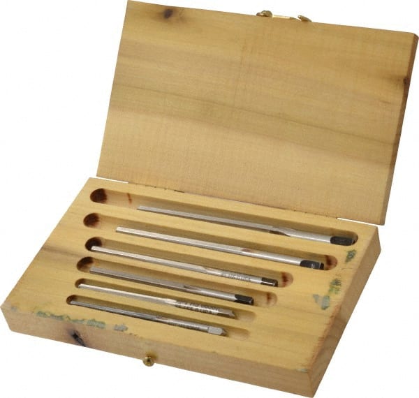 Made in USA - #5 to #0 Pin, Straight Shank, Taper Pin Reamer Set - Exact Tooling