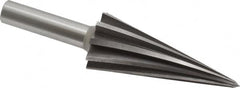 Alvord Polk - 1-1/4" Diam, 3/16" Small End Diam, 1/2" Diam Round Shank, 2-7/8" Flute, Repairman's Reamer - 1/8 to 1" Pipe Capacity, Spiral Flute, 5-3/64" OAL, Left Hand Spiral, Right Hand Cut, High Speed Steel - Exact Tooling