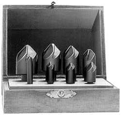 Hertel - 8 Piece, 1/4 to 1" Head Diam, 60° Included Angle, Countersink Set - Exact Tooling