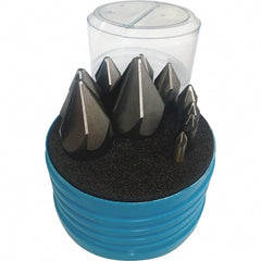 Interstate - 10 Piece, 1/4 to 1-1/2" Head Diam, 60° Included Angle, Single End Countersink Set - Exact Tooling