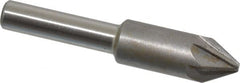 Interstate - 3/8" Head Diam, 1/4" Shank Diam, 6 Flute 60° High Speed Steel Countersink - Exact Tooling