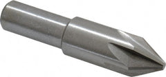 Interstate - 5/8" Head Diam, 1/2" Shank Diam, 6 Flute 60° High Speed Steel Countersink - Exact Tooling